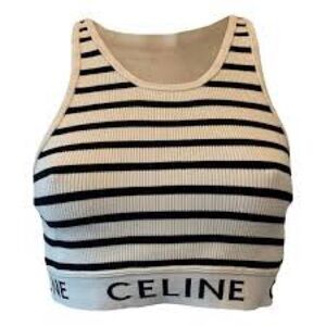 Celine Black and White Striped Tank